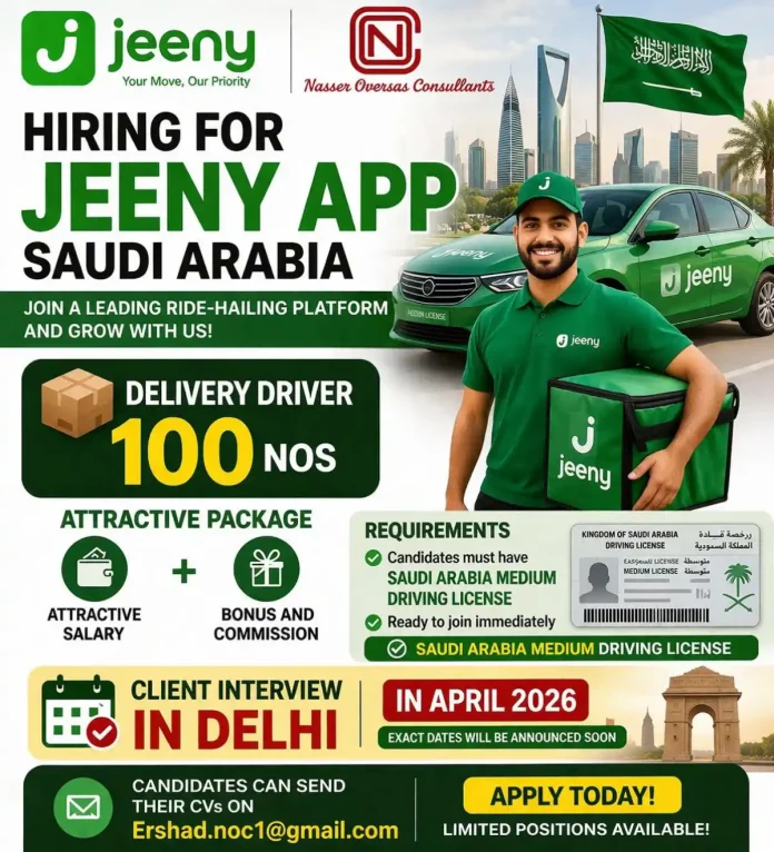 Delivery Driver Job Opportunity with Jeeny App in Saudi Arabia