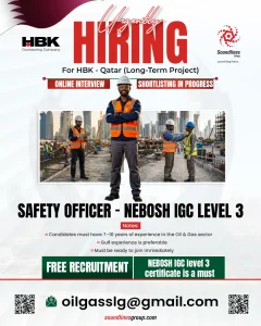 Safety Officer NEBOSH IGC Level 3 Job Opportunity at HBK Contracting Company Qatar