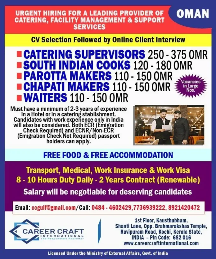Career Craft International Recruitment for Oman Jobs