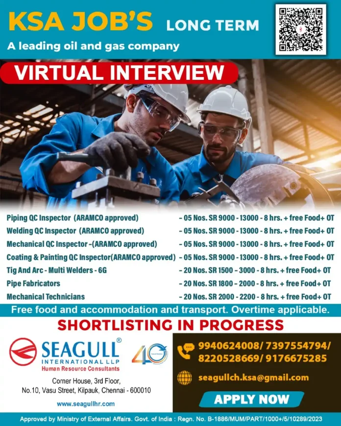 ARAMCO Approved QC Inspector and Welder Jobs Recruitment for Saudi Arabia