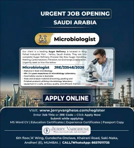 Microbiologist working in laboratory at sugar refinery in Saudi Arabia