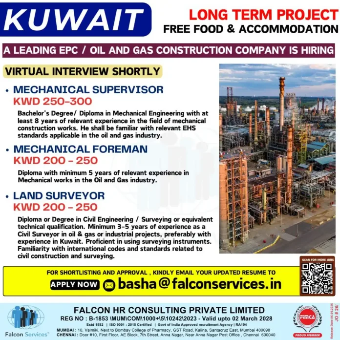 Oil and gas construction workers in Kuwait