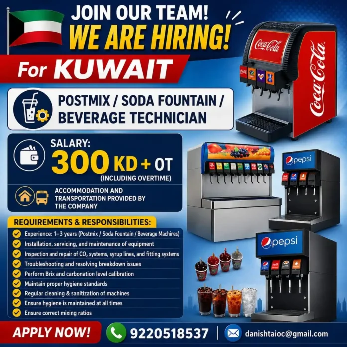 Beverage technician servicing a soda fountain machine