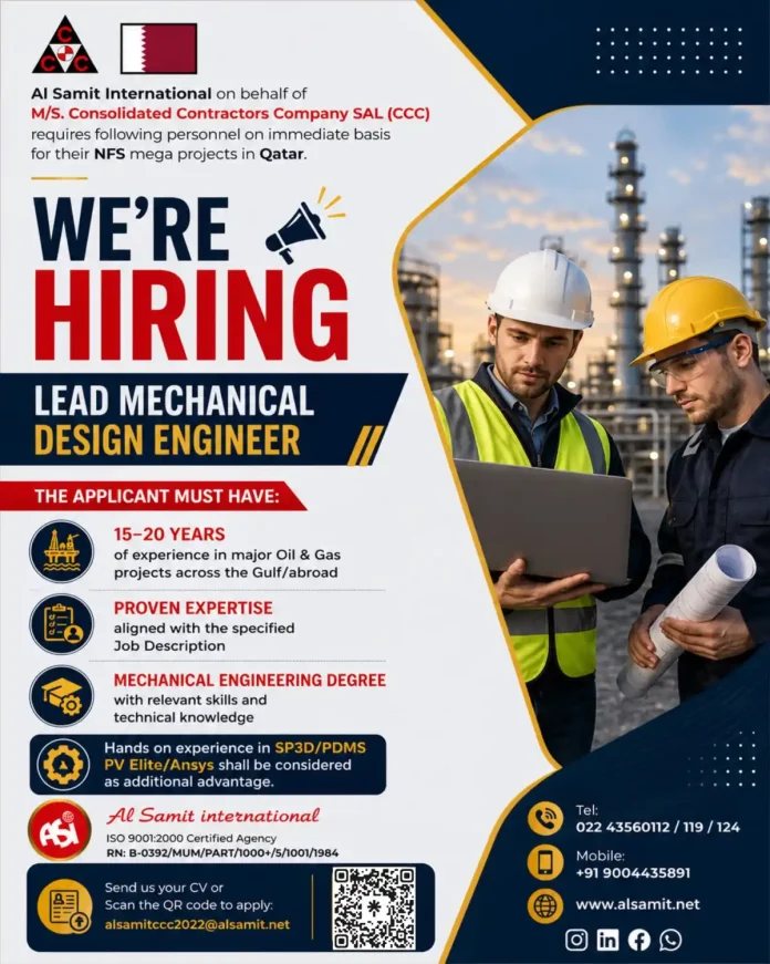 Lead Mechanical Design Engineer job Qatar