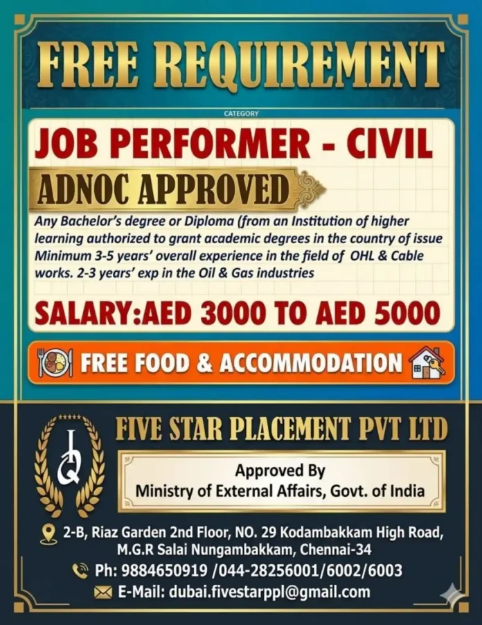 ADNOC approved civil job for OHL and cable works in UAE