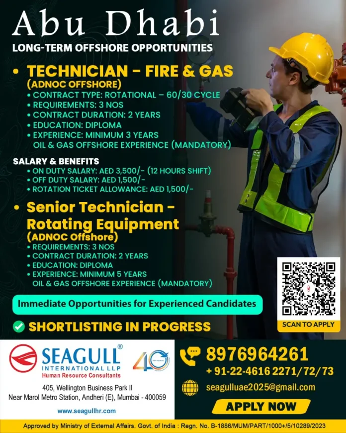 ADNOC Offshore Technician Jobs 2025