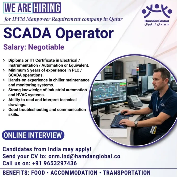 SCADA Operator monitoring industrial control systems