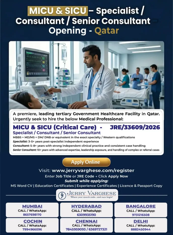 MICU SICU Critical Care Job Qatar