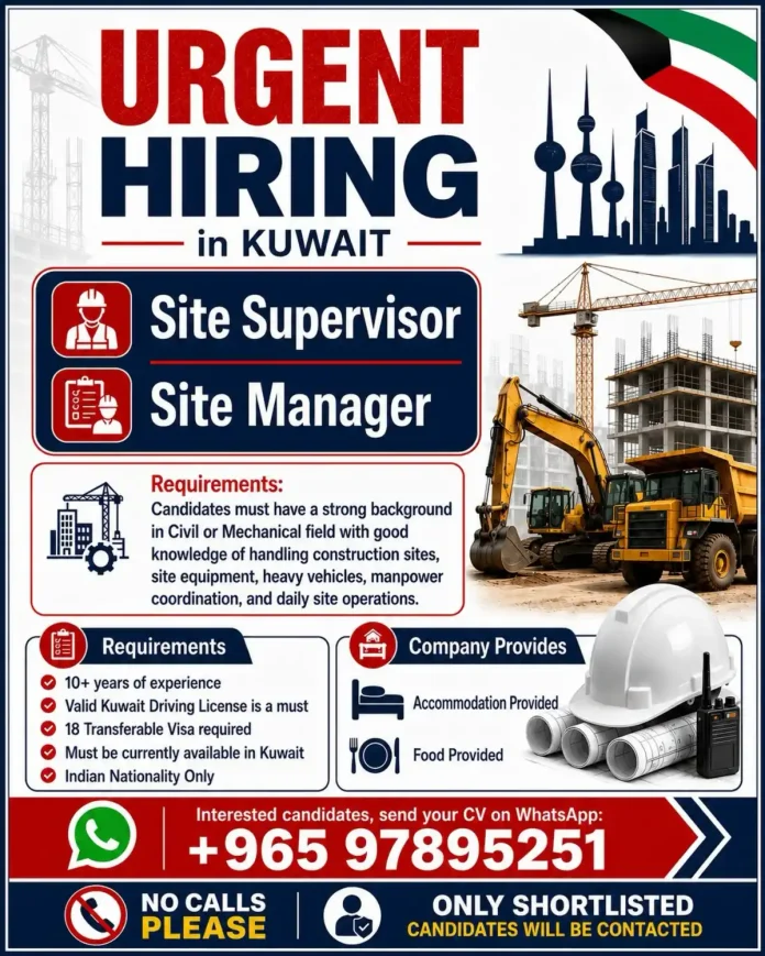 Construction site supervisor and manager working in Kuwait