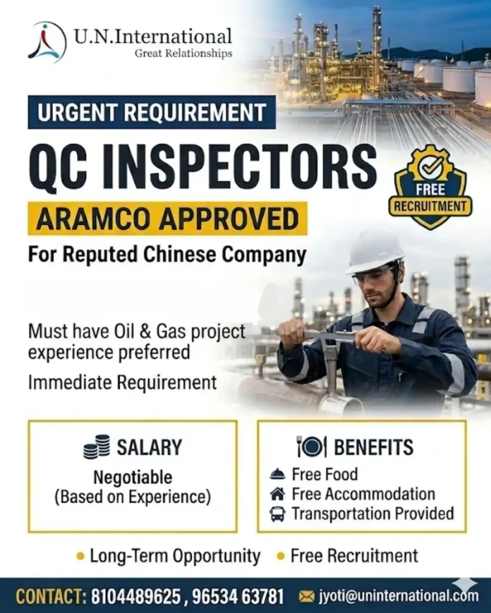 QC Inspector ARAMCO Approved Job