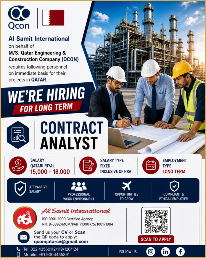 QCON Qatar hiring analyst job vacancy