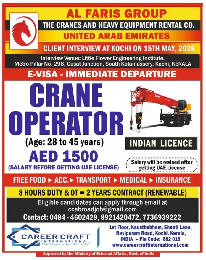 Crane Operator job in UAE