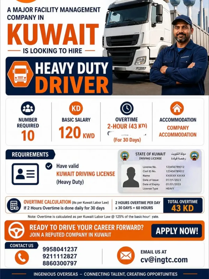 Heavy Duty Driver Kuwait job