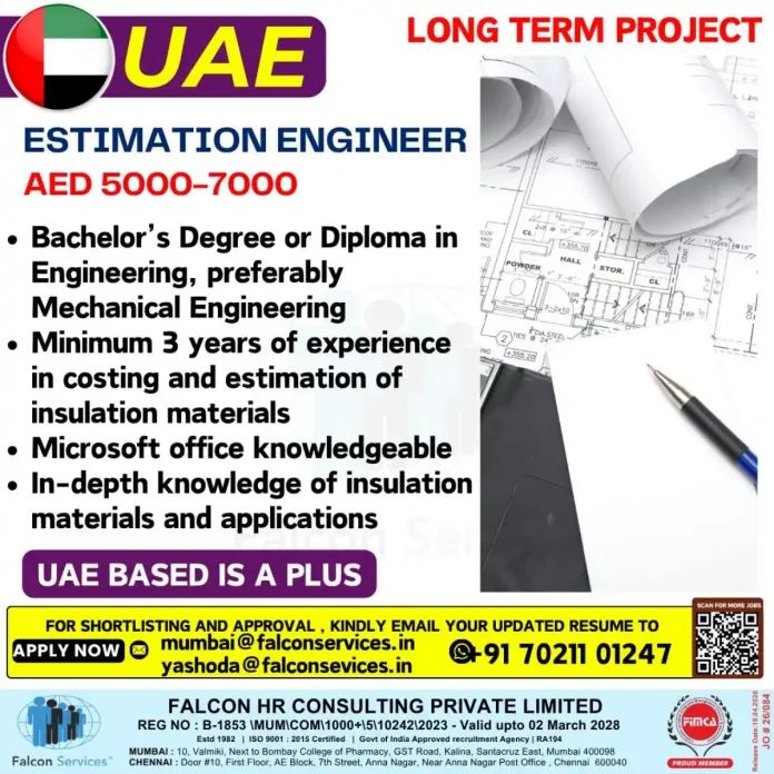 Estimation Engineer job insulation materials Falcon Services