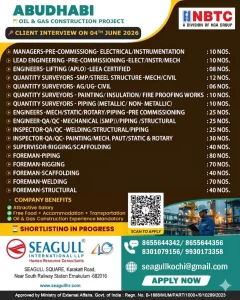 Abu Dhabi Oil & Gas Construction Project Job Opening