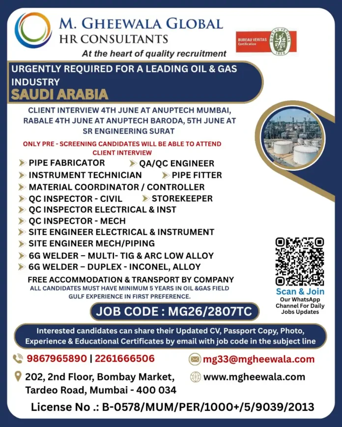 M. Gheewala Global HR Consultants logo with Bureau Veritas certification