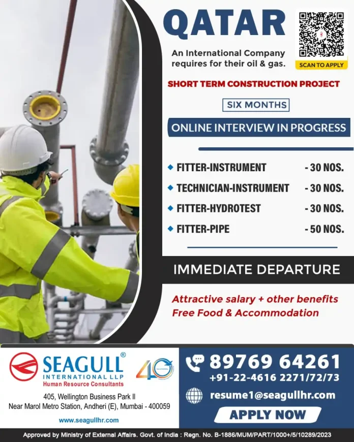 Oil and gas construction project jobs in Qatar