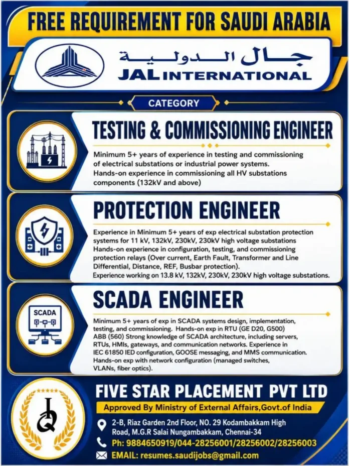 JAL International Saudi Arabia jobs – engineers required