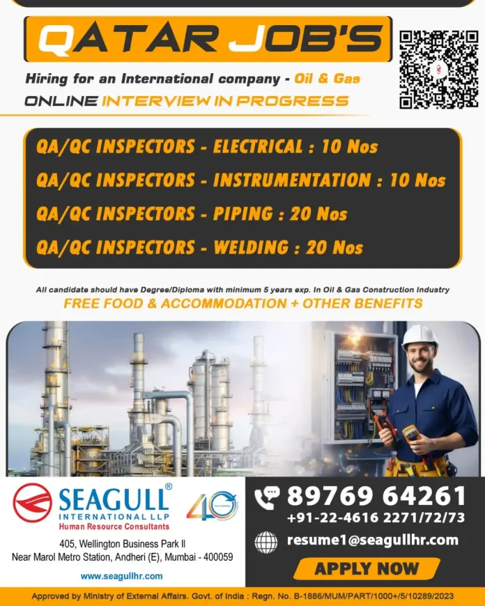 QA/QC Inspector job vacancy in Qatar
