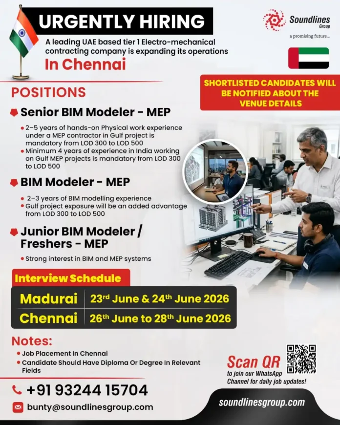BIM Modeler MEP job posting Soundlines Group