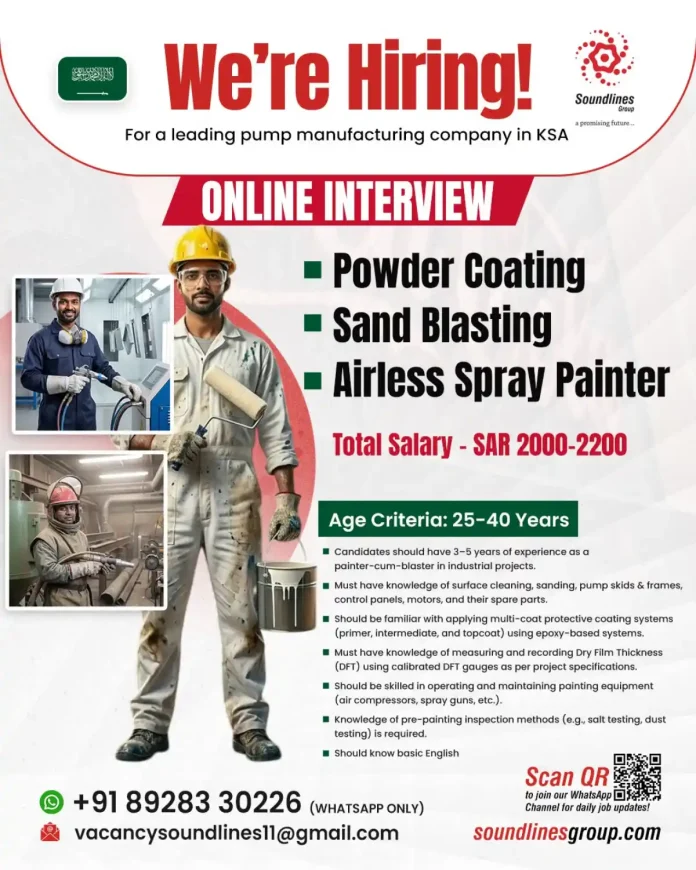 Painter cum Blaster job in Saudi Arabia Soundlines Group