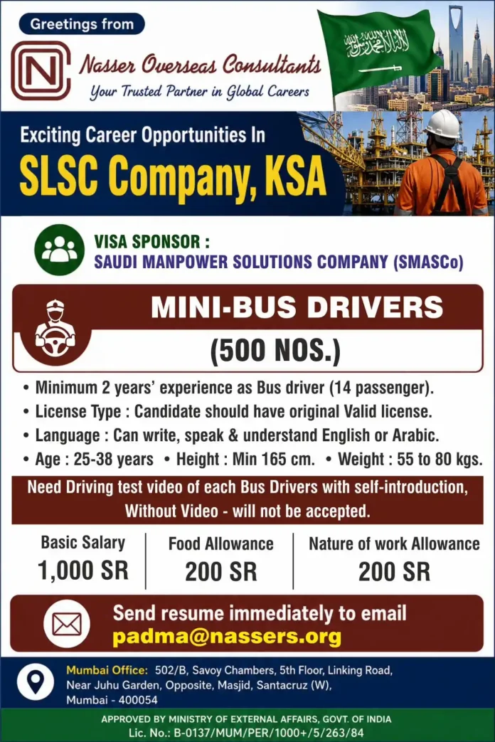 Mini-bus driver in Saudi Arabia uniform