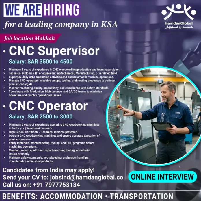 CNC woodworking machine operator