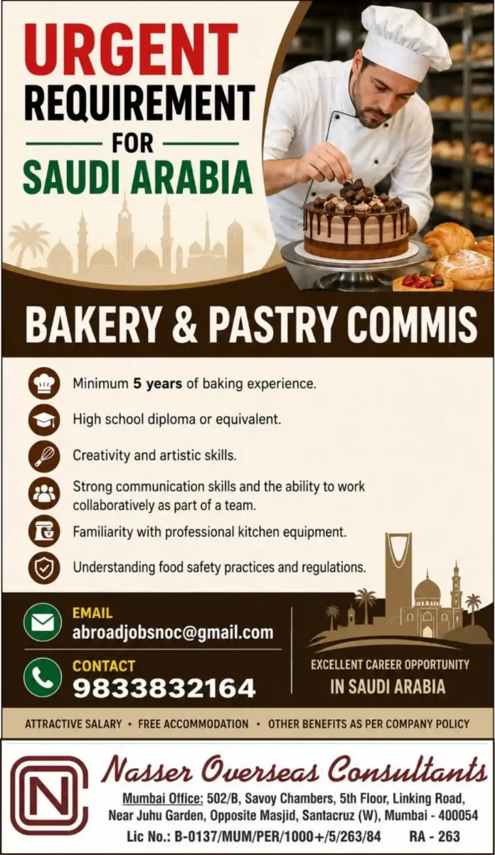 Bakery Commis chef preparing pastries in professional kitchen