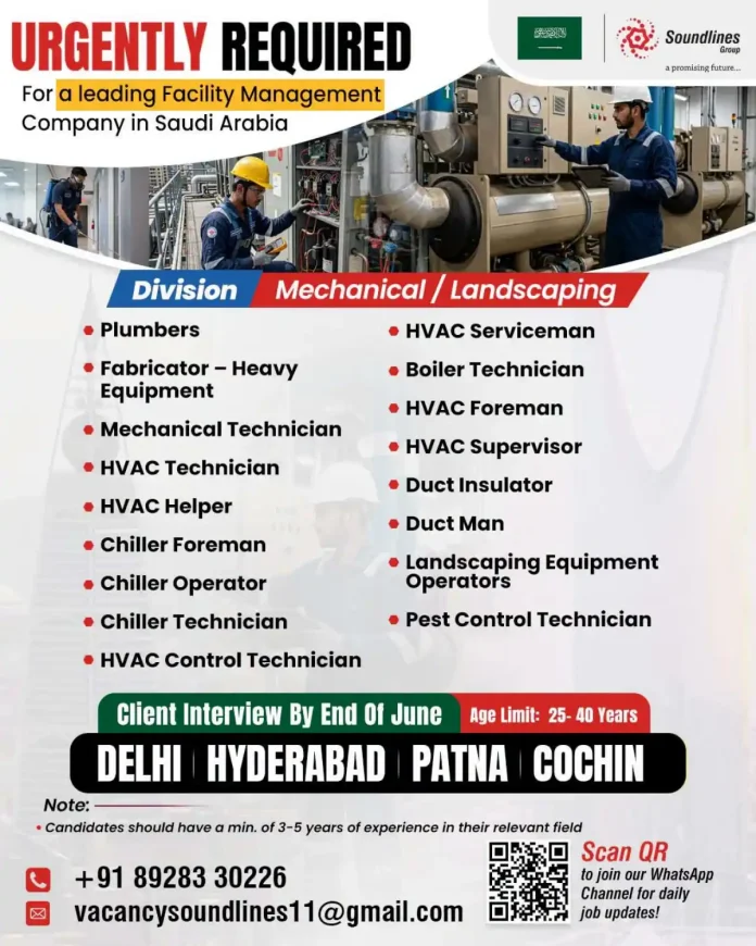 Facility Management jobs Saudi Arabia Soundlines Group