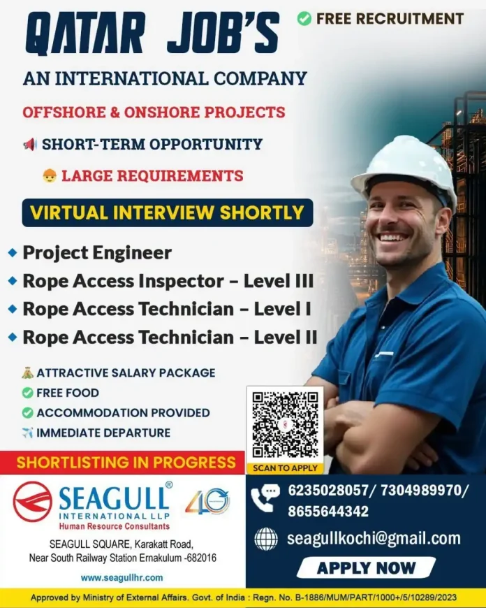 Seagull International recruitment banner for Qatar offshore jobs
