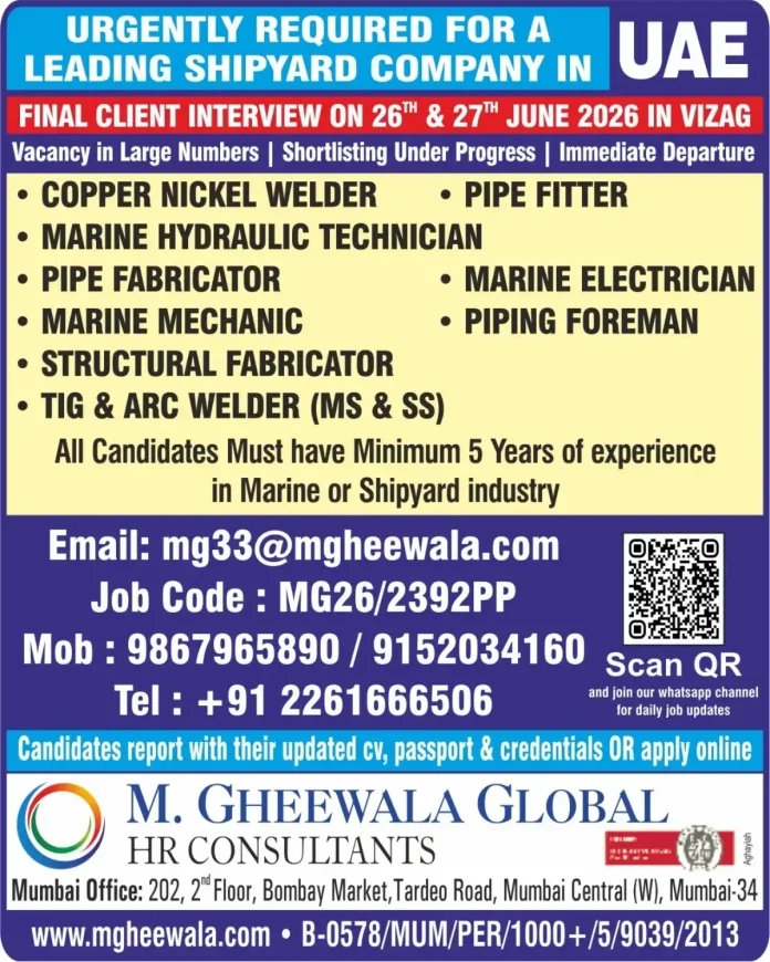 QR code for shipyard job application in UAE
