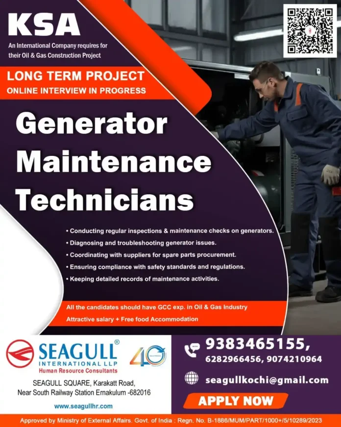 Generator Maintenance Technician working on industrial generator