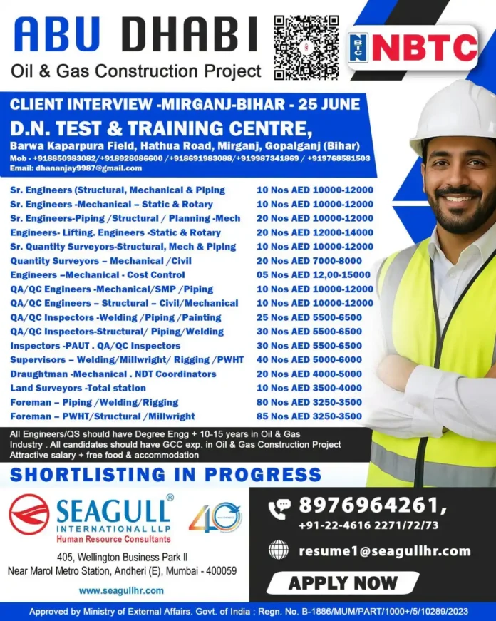 Oil and gas construction project in Abu Dhabi