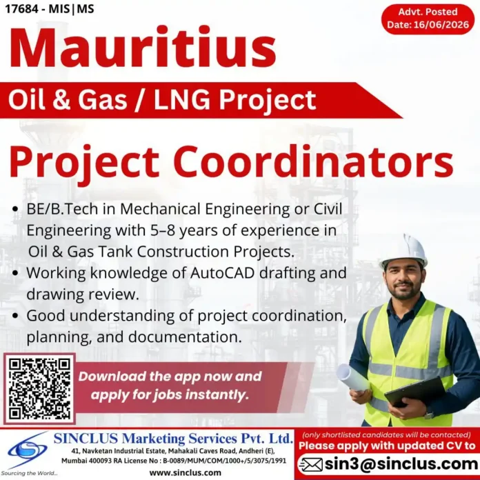 Oil and gas tank construction project coordinator
