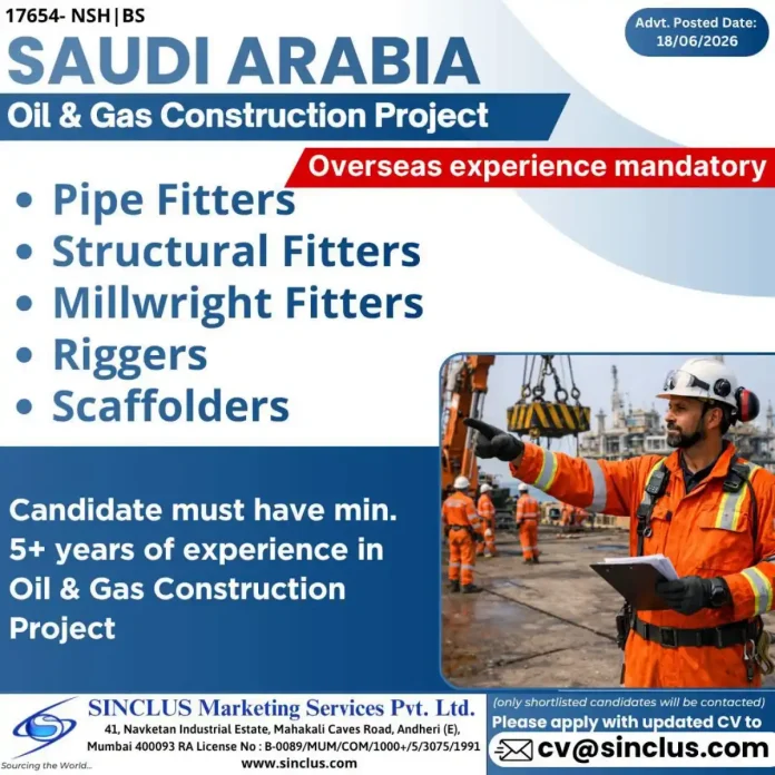 Oil & Gas construction workers in Saudi Arabia