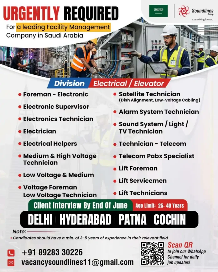 Facility Management jobs Saudi Arabia Soundlines Group