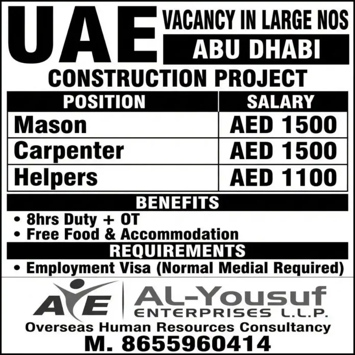 Construction workers on site in Abu Dhabi