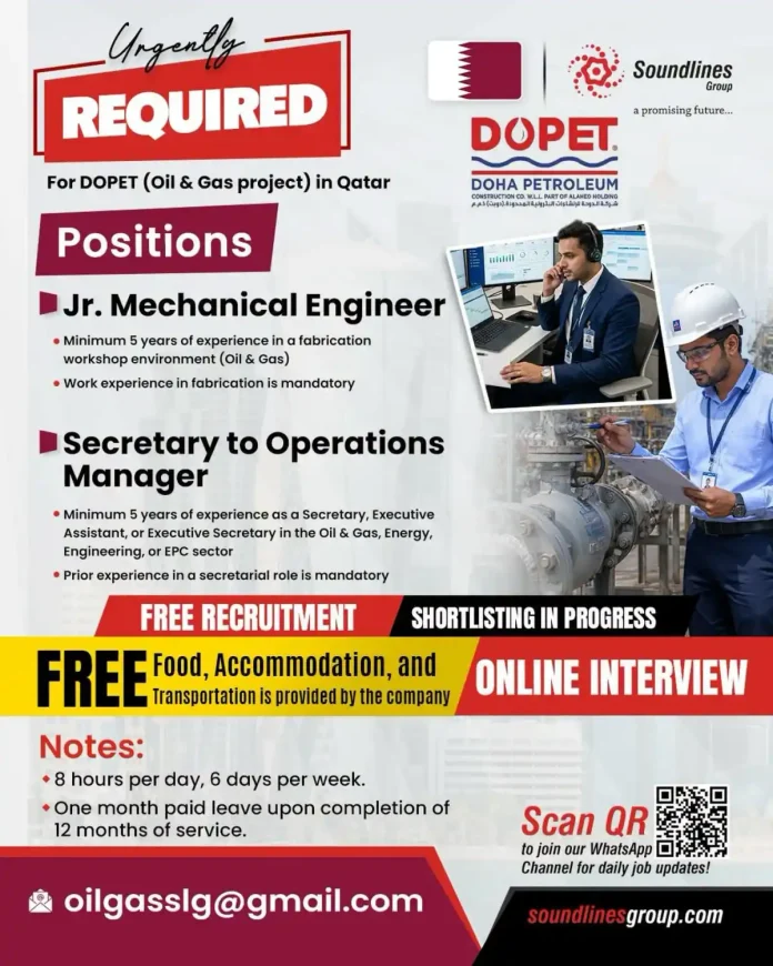 DOPET Qatar oil and gas construction project banner