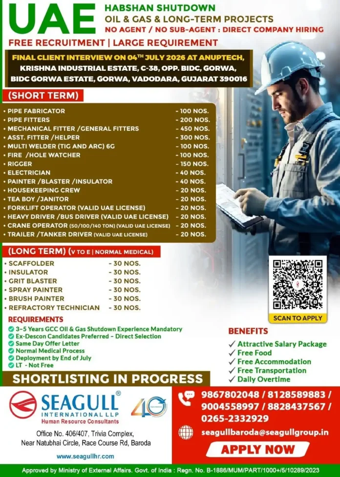 UAE Oil and Gas Shutdown Recruitment