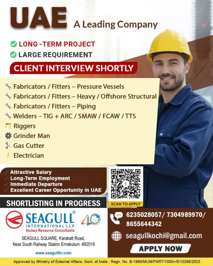 UAE Fabricator Fitter Welder Job Vacancy 2025