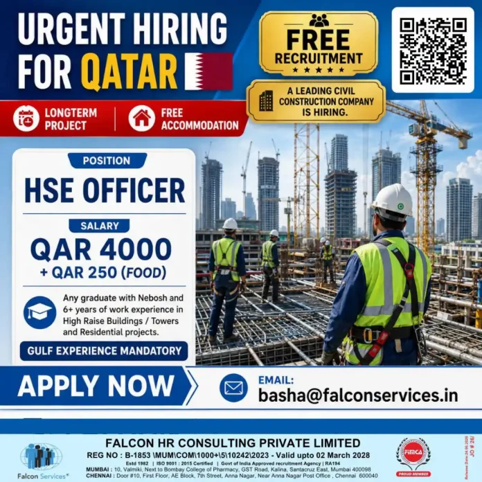 HSE Officer job vacancy Qatar Falcon Services