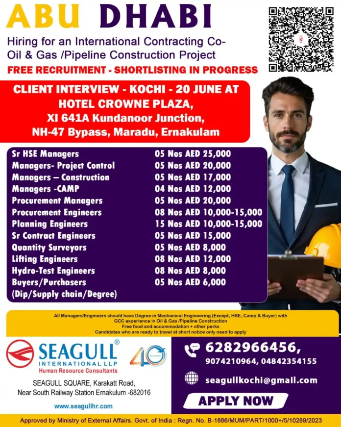 Abu Dhabi Oil and Gas Pipeline Construction Jobs 2025