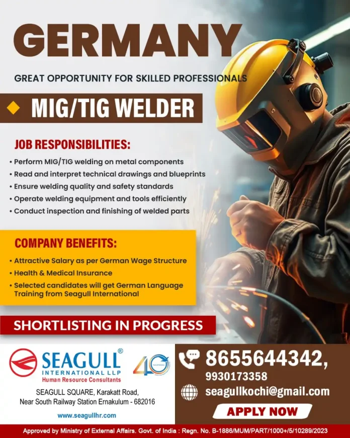 MIG TIG Welder job opportunity in Germany