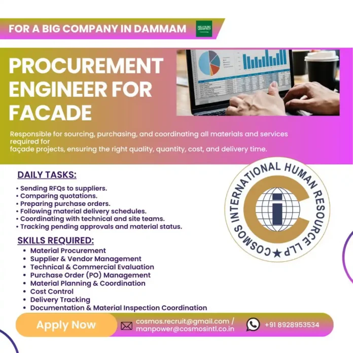 Procurement Engineer Facade job Dammam