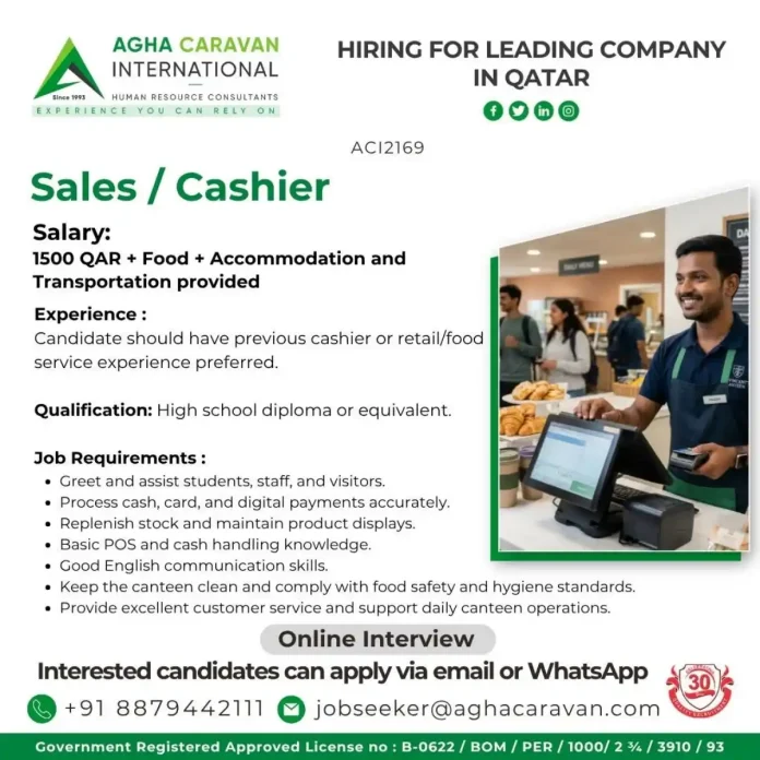 Sales Cashier job Qatar