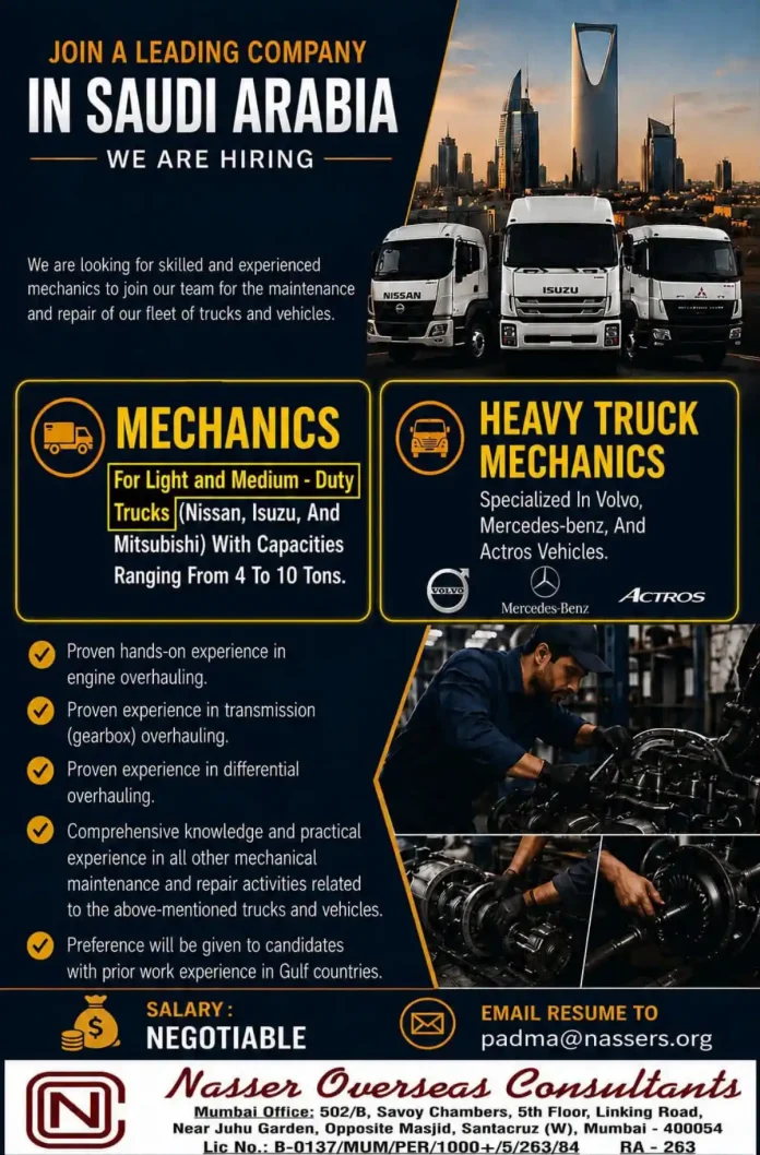 Truck maintenance and repair in Saudi Arabia