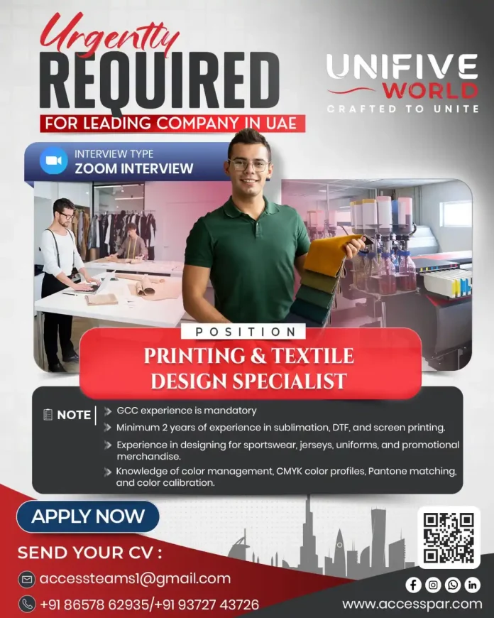 Printing and textile design specialist creating sportswear designs on computer