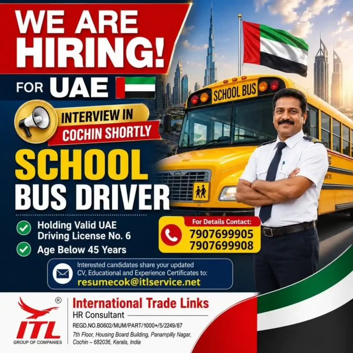 ITL Group of Companies hiring School Bus Driver for UAE