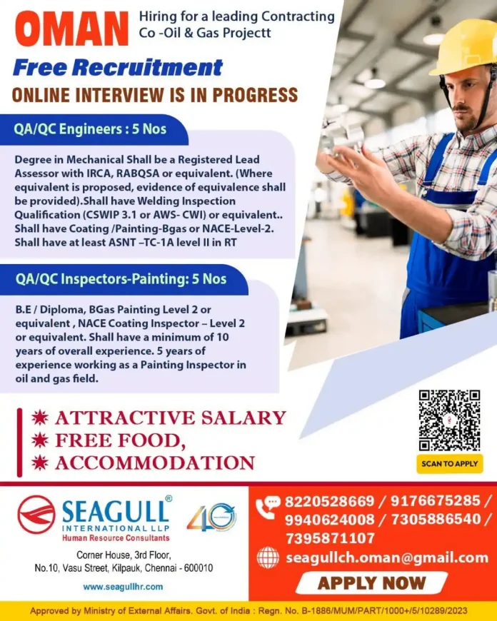 Seagull HR Recruitment For Oman Oil and Gas Jobs
