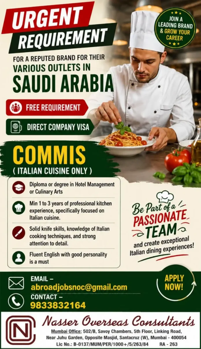 Italian cuisine Commis chef preparing pasta in a professional kitchen